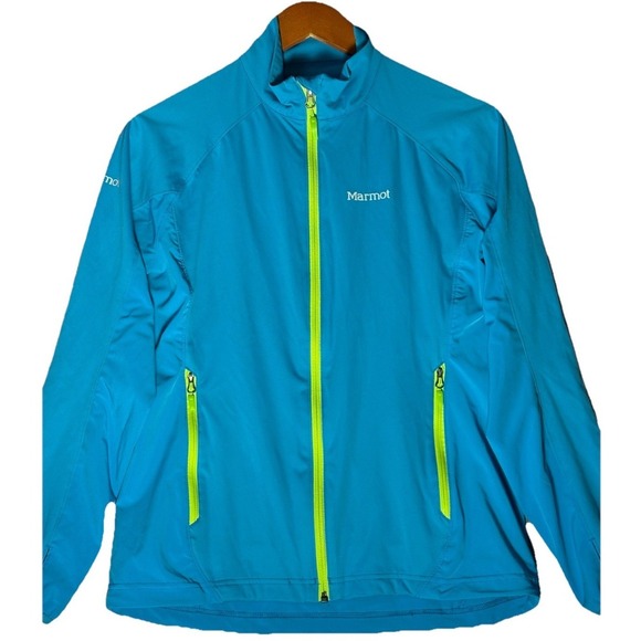 Marmot Jackets & Blazers - Marmot Tempo Windbreaker Jacket Women's S Blue Neon Yellow Zip‎ Up Hiking